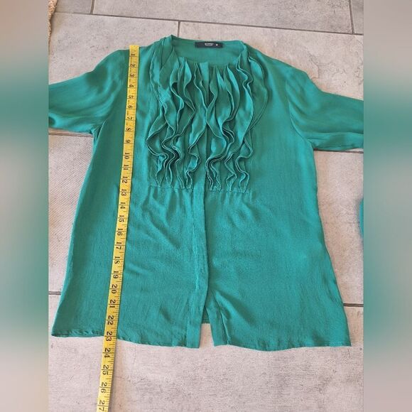 Etro Green Silk Bluase Size 38 - Picture 6 of 7